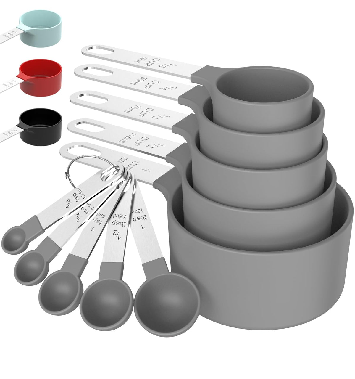 Measuring Cups & Spoons Set, Stackable Cups and Spoons
