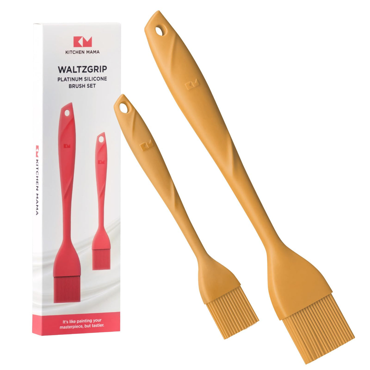 Kitchen Mama WaltzGrip Platinum Silicone Basting Pastry Brush, Red