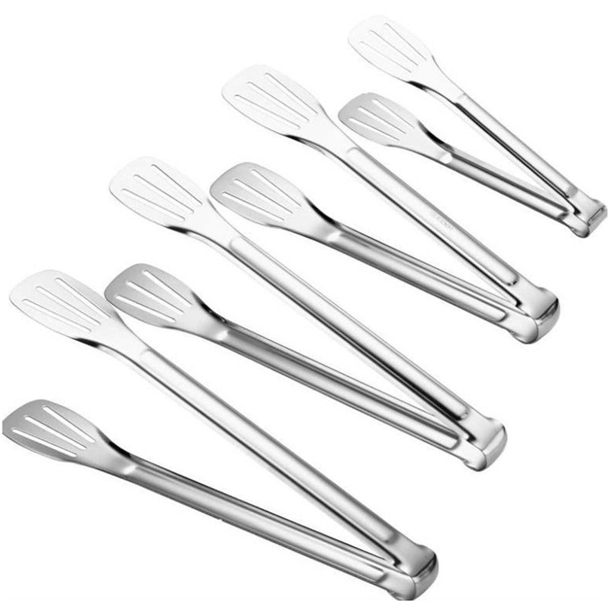 2 Pack Kitchen Tongs Stainless Steel Locking Cooking Barbecue Grilling Food Tongs Kitchen Clamps Sturdy High Resistant Heat Tongs (2PC (7inch and 12inch))