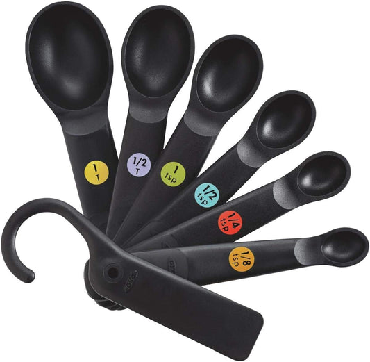 OXO International 11110801 Good Grips Measuring Spoon Set, Black Plastic, 6-Pc. - Quantity 1