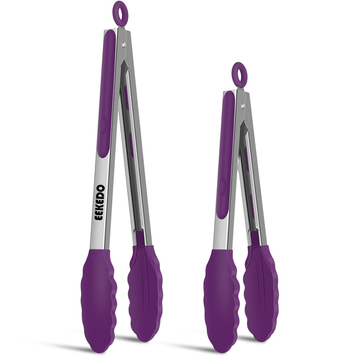 Tongs for Cooking, Stainless Steel Kitchen Tongs with Silicone Tips