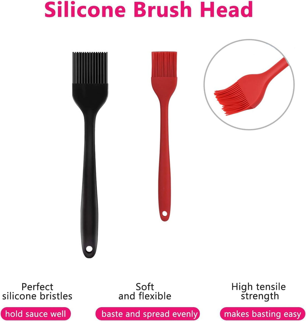 Hhyn Silicone Basting Pastry Brush Set 2 Pack
