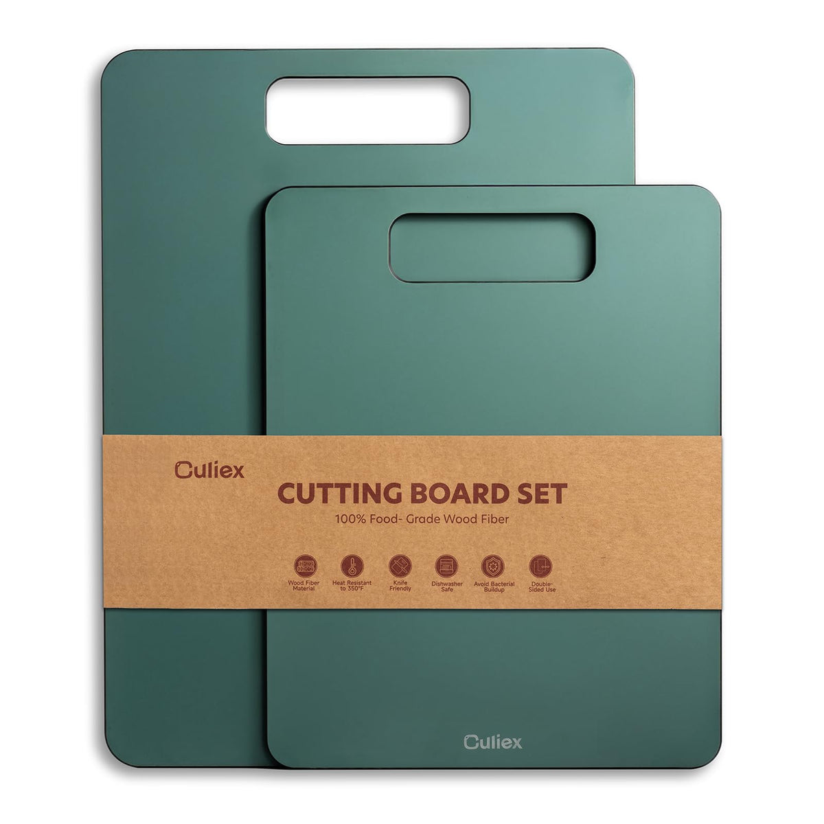 Wood Fiber Cutting Board Set of 2, Dishwasher Safe, Non-Toxic, BPA-Free
