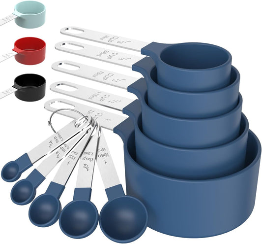 Measuring Cups & Spoons Set, Stackable Cups and Spoons