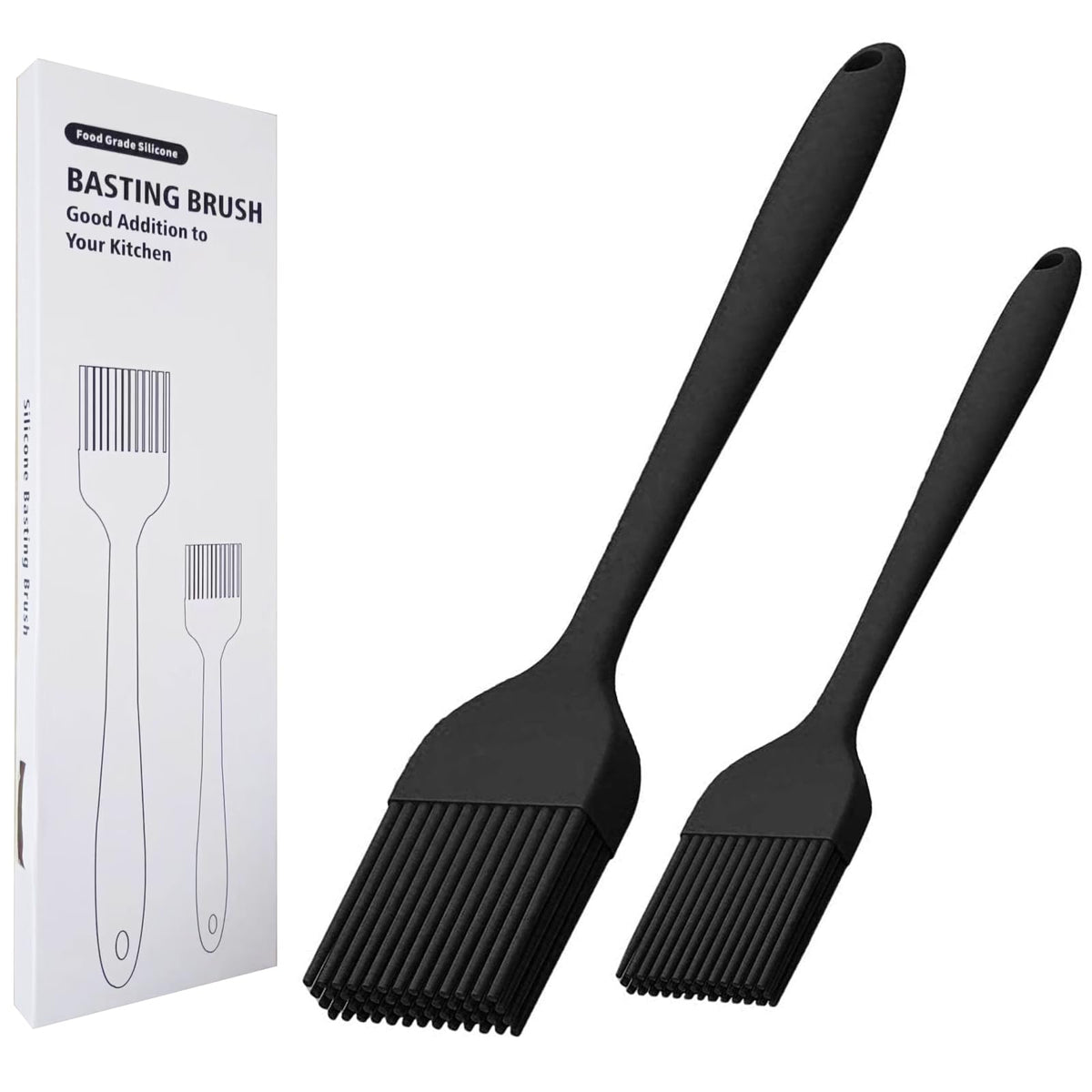 Silicone Basting Brush 2 Pcs Pastry Brush for Oil, BBQ, Grill, Sauce Baking Cooking, Dishwasher Safe (Blue)