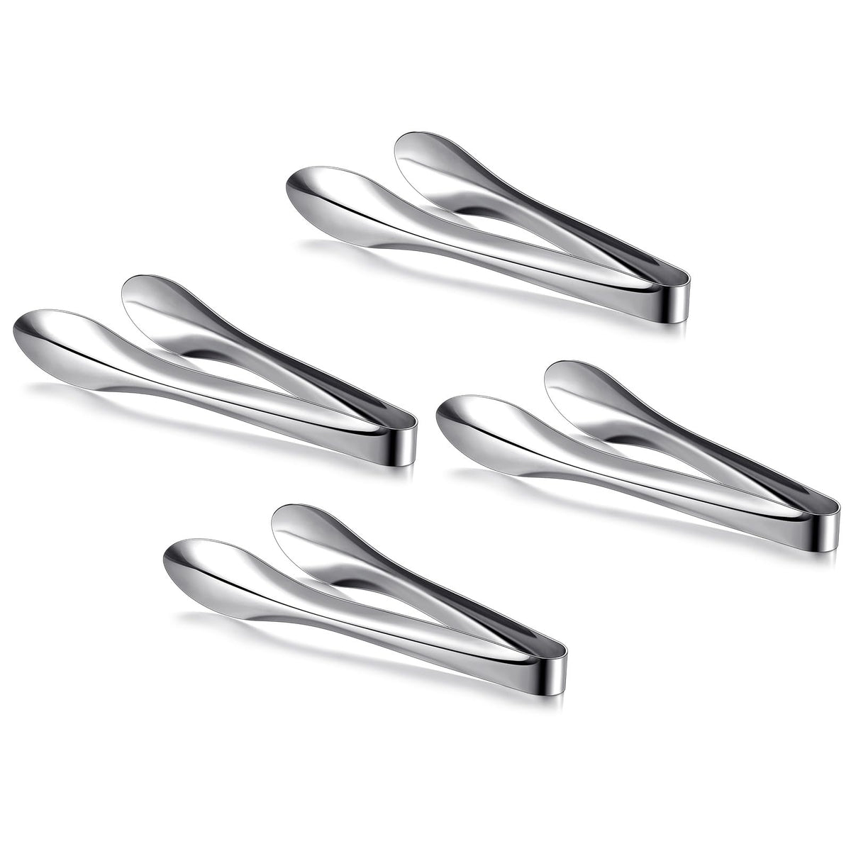 3 Pack Silver Polished Serving Tongs 9 Inch,12 Inch, 6 Inch