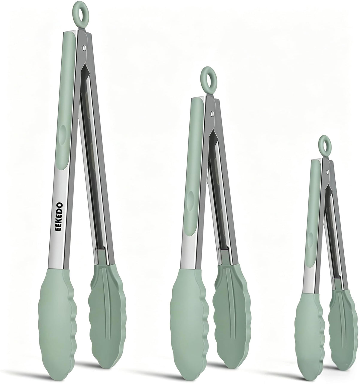 Tongs for Cooking, Stainless Steel Kitchen Tongs with Silicone Tips