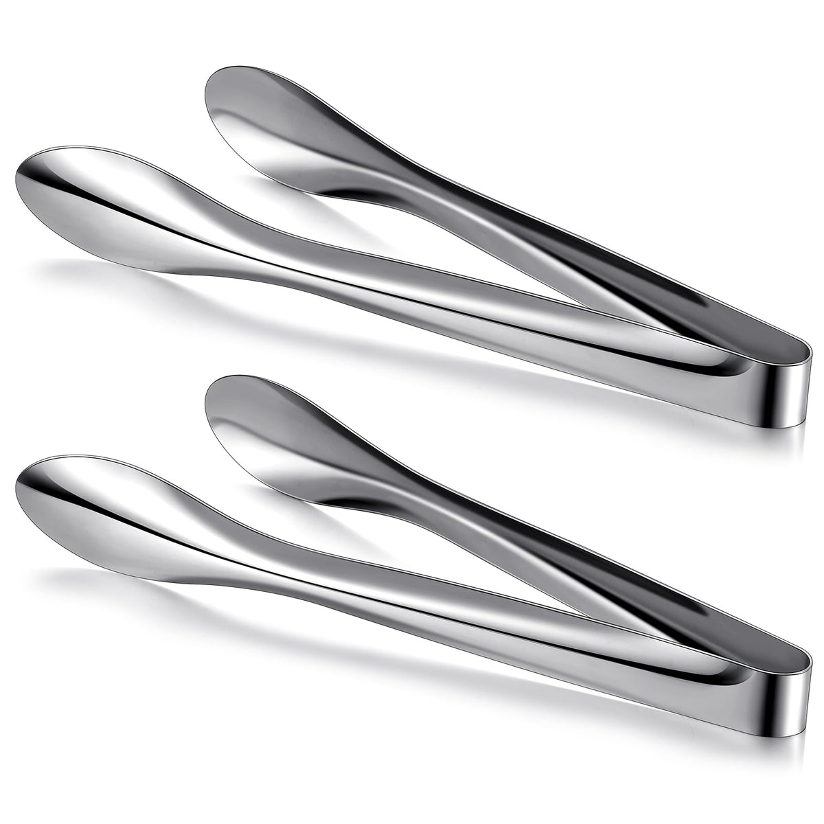 3 Pack Silver Polished Serving Tongs 9 Inch,12 Inch, 6 Inch
