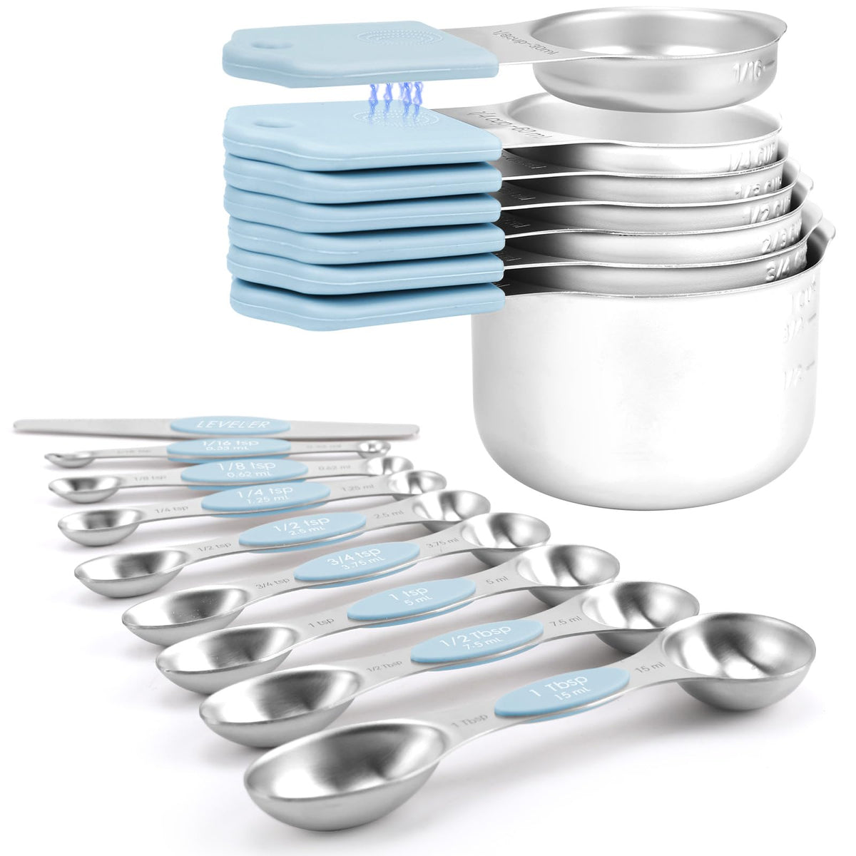 Magnetic Measuring Cups and Spoons Set-Heavy Duty 304 Stainless Steel