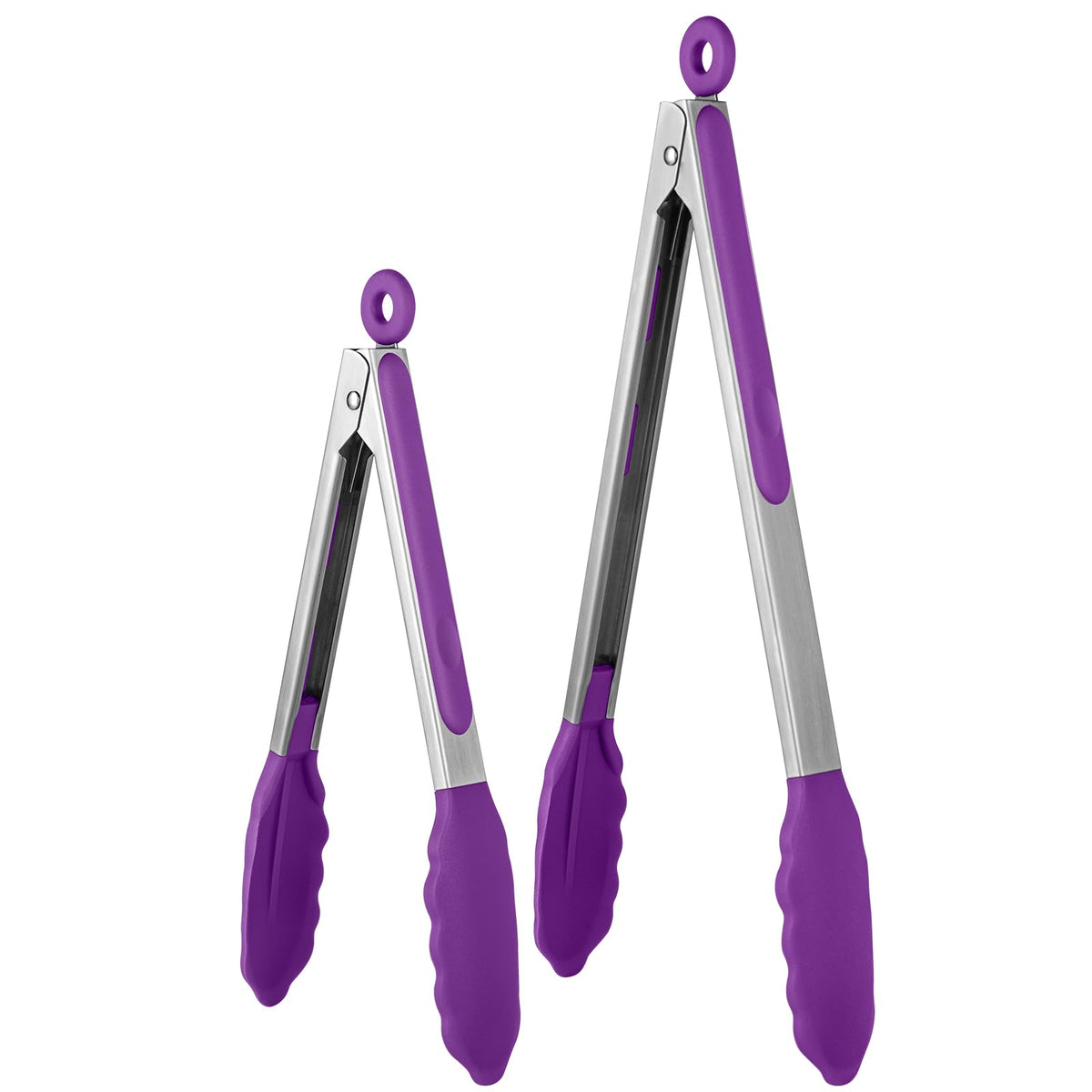 U-Taste Kitchen Tong for Cooking, 600ºF Heat-Resistant Silicone, 2Pcs/Black