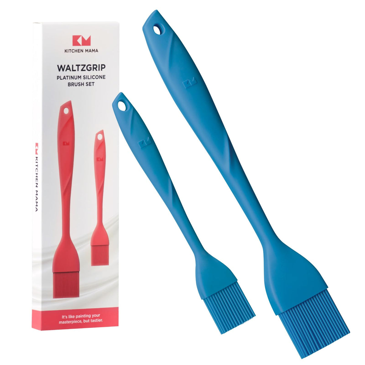 Kitchen Mama WaltzGrip Platinum Silicone Basting Pastry Brush, Red