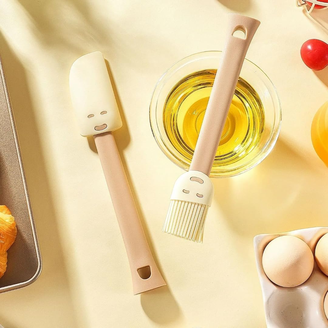 Silicone Pastry & Basting Brush Set, Baking Brush, Heat Resistant, Smiley