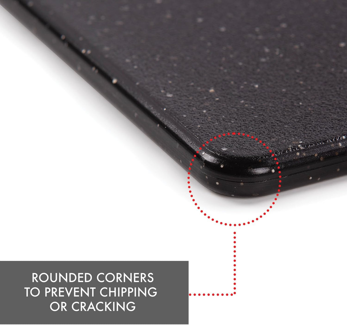 Dexas Superboard Cutting Board with Handle 8.5 x 11 inch Midnight Granite, Compact Kitchen Prep Board, Dishwasher Safe, Non-Porous Poly Surface, Made in USA