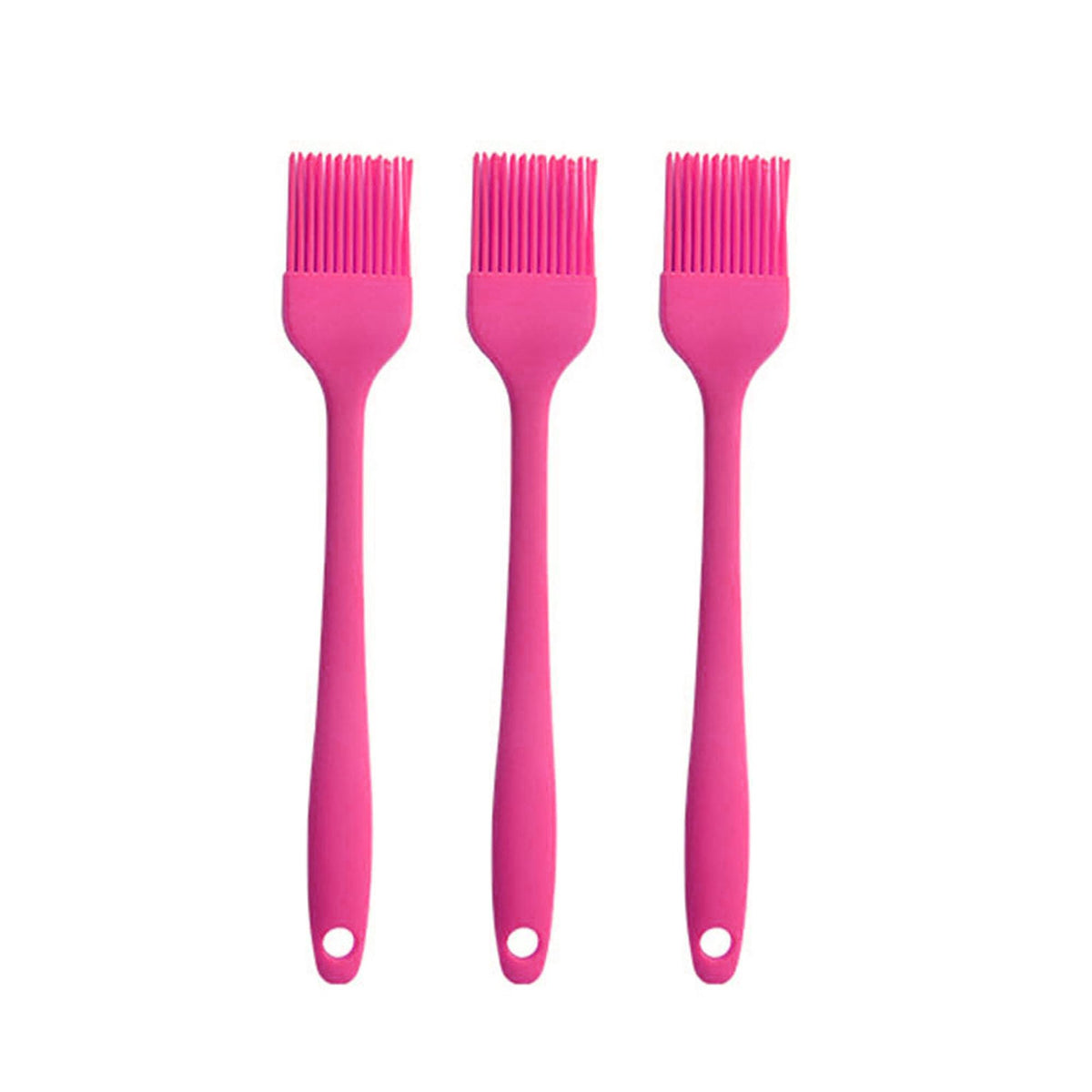 Silicone brush, Oil Brush for BBQ Kitchen Cooking Baking and Grilling(3 PCS,Pink)