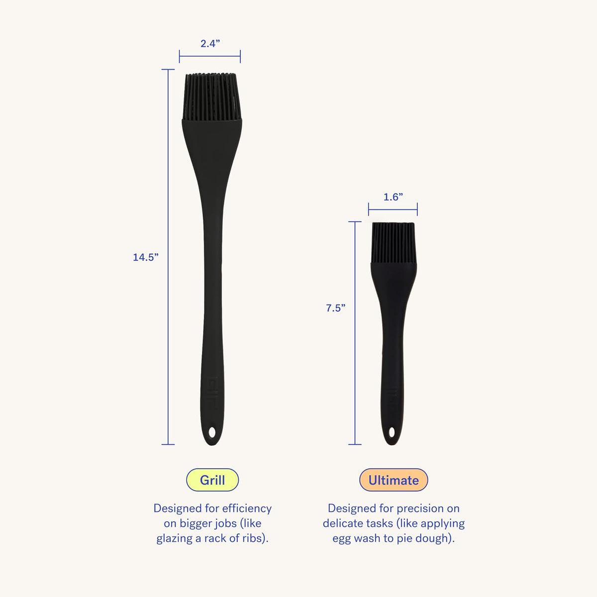 GIR: Premium Silicone Basting Brush – Ultimate, 8IN, Navy