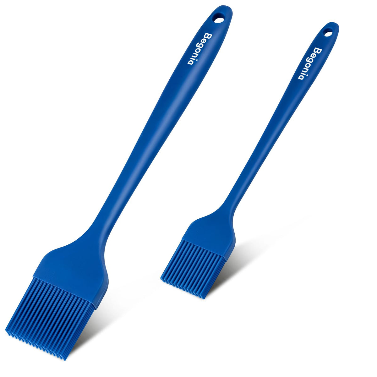 Begonia Silicone Basting Pastry Brush,2pcs 10+8 inch BBQ Sauce Brush,Red