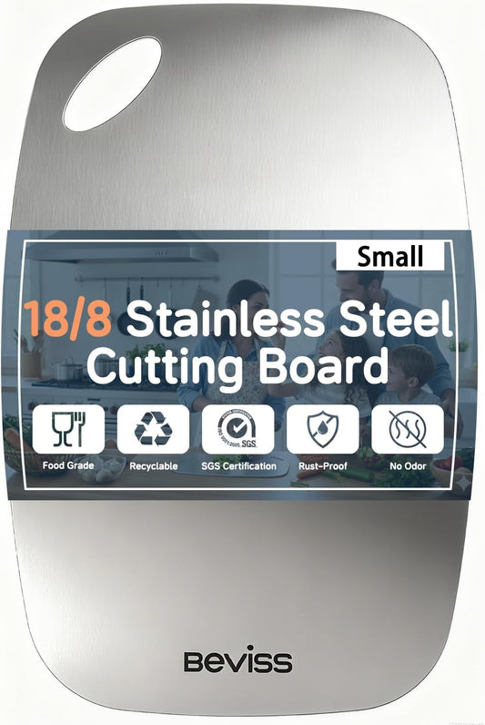 304 Stainless Steel Cutting Board Non-Toxic, 11.45" x 8.15" x 0.047"