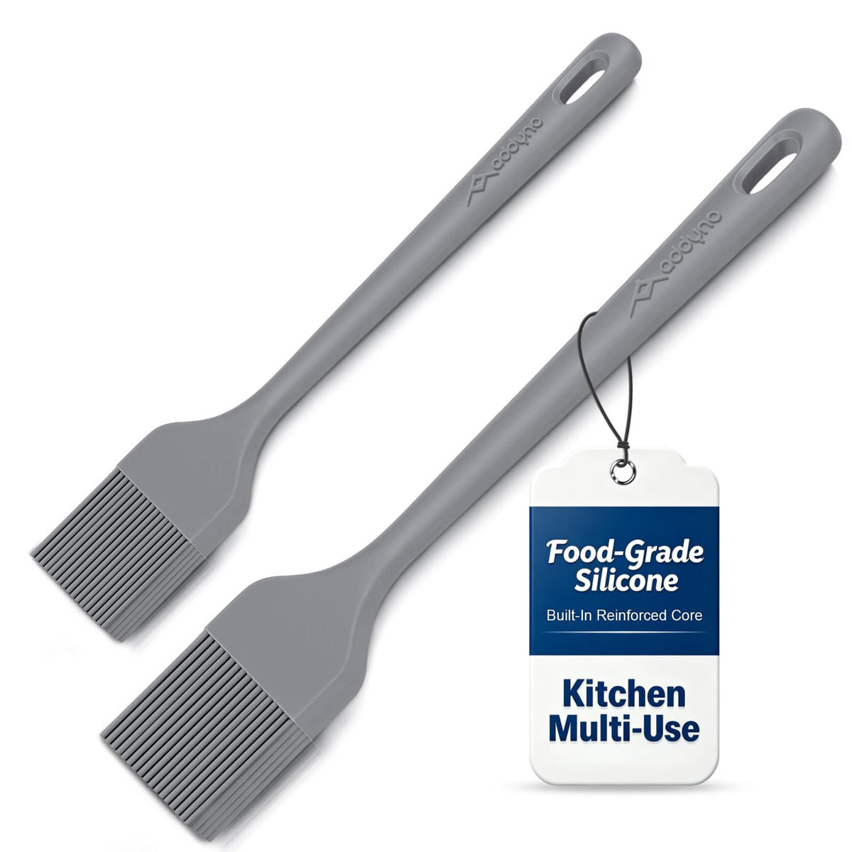Silicone Basting Brush Set, 2-Pack Food-Grade BPA-Free Pastry Brush, 446°F Heat Resistant with Reinforced Inner Core, One-Piece Design for BBQ, Grilling, Baking, Butter, Marinades & Oil (Blue)