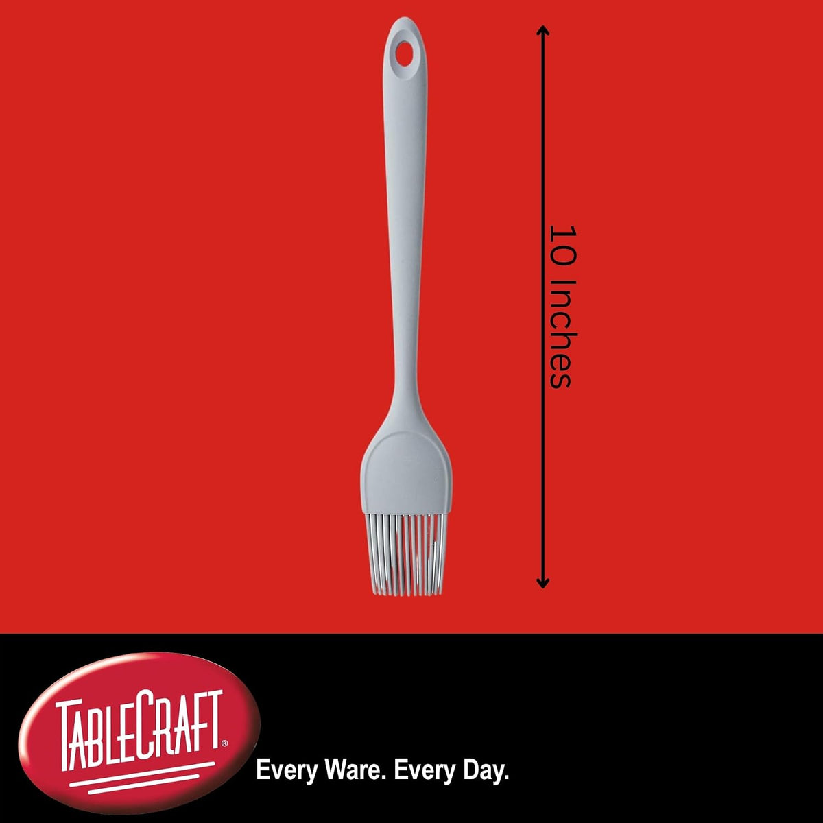 Tablecraft Silicone Basting Brush for Cooking, NSF Certified, Heat Resistant to 400°, Dishwasher Safe, BPA Free, One-Piece Construction, Ideal for Professional Chefs, Restaurants, Commercial Use, 10"