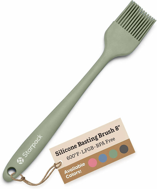 Starpack 'Brush it On' Silicone Basting Brush for Cooking (8 Inches) - Grill Basting Brush High Heat Resistant 600°F - Pastry Applicator for Cooking and Baking - Silicone Oil Tool - BBQ Sauce Brushes
