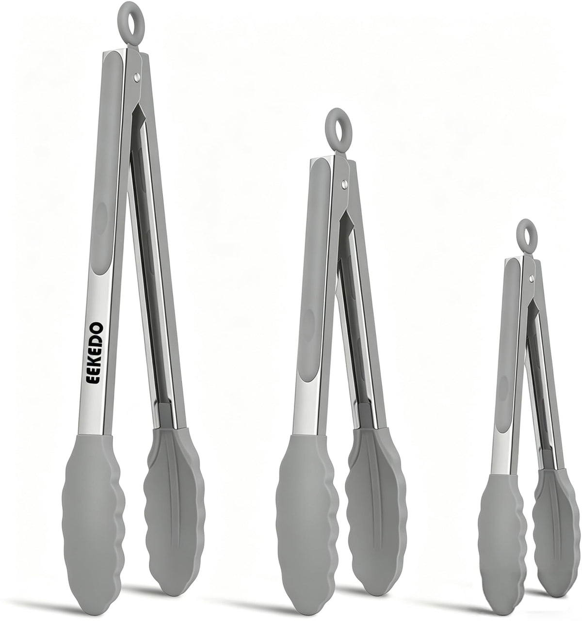 Tongs for Cooking, Stainless Steel Kitchen Tongs with Silicone Tips