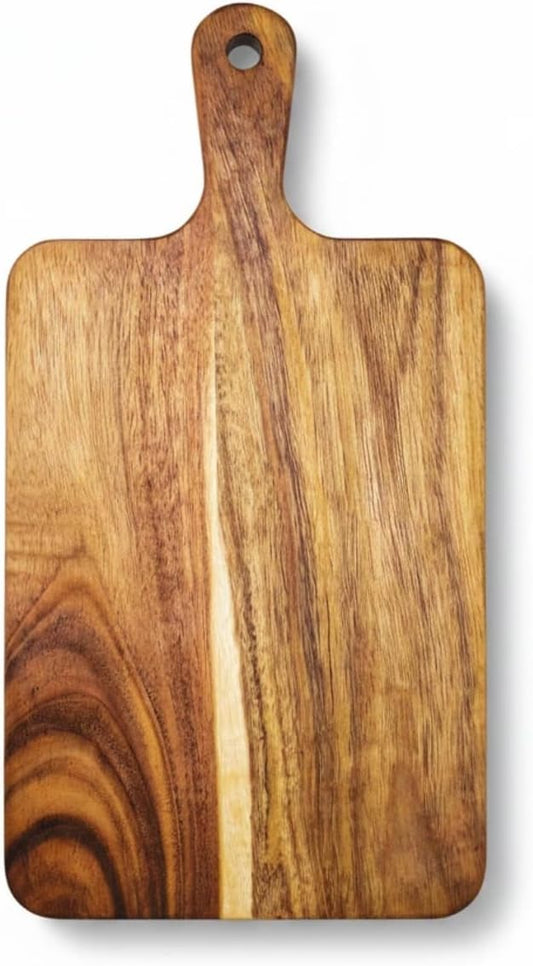 Small Acacia Wood Cutting Board with Handle, 13x7 Charcuterie Serving Tray