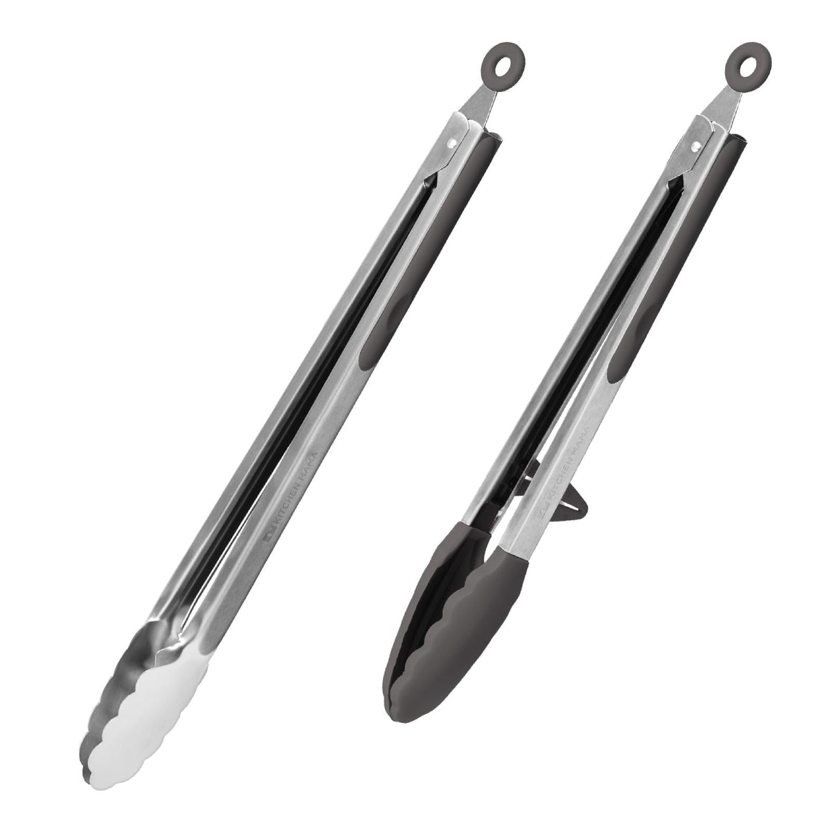Kitchen Mama DuoEssentials Cooking Tongs Set, Red