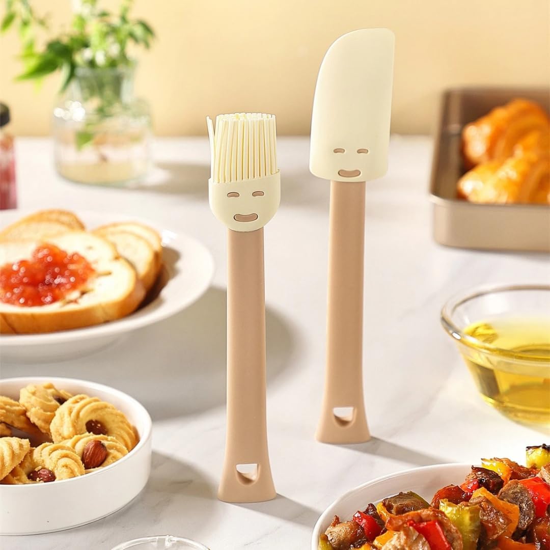 Silicone Pastry & Basting Brush Set, Baking Brush, Heat Resistant, Smiley