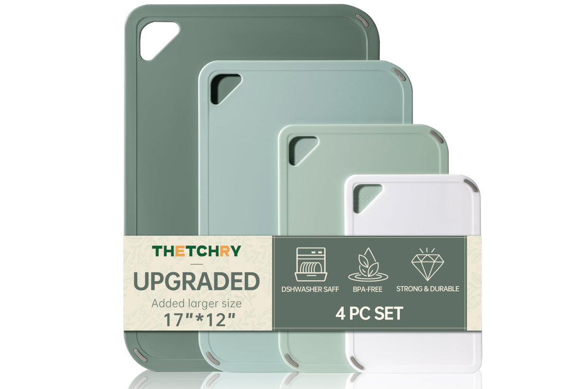 THETCHRY Plastic Cutting Board Set of 3, Pink Cutting Board for Kitchen
