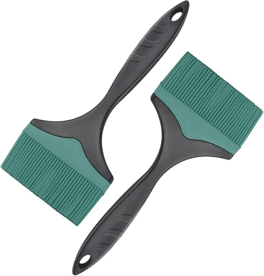 Large Silicone Grill Basting Brush - 3.95inch Extra Wide Silicone Basting Brush for Grilling,Heat Resistant Brushes Spread Oil Butter Sauce for Cooking Baking BBQ,Dishwasher Safe（Green 2）