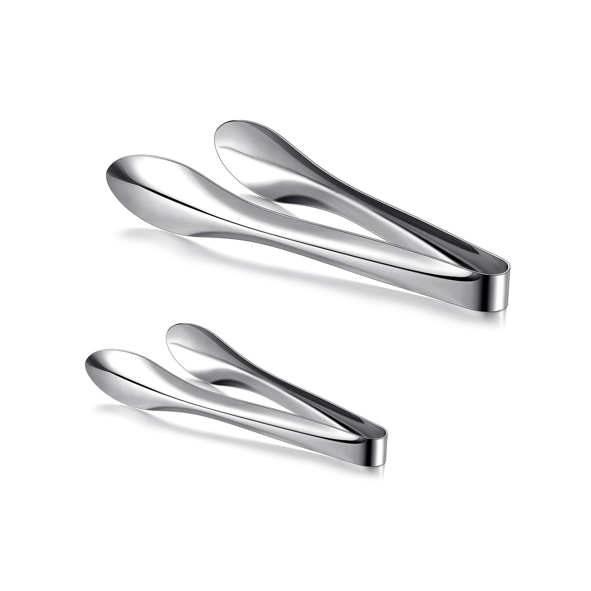 3 Pack Silver Polished Serving Tongs 9 Inch,12 Inch, 6 Inch