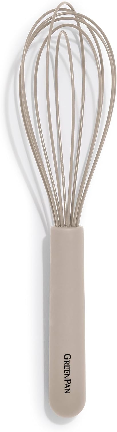 GreenPan Silicone Basting Brush, Cooking Kitchen Utensil, Sauce Marinades BBQ Grill Bake, Flexible Rubber Nonstick Cookware, Steel Core Heat-Resistant, Anti-Slip Handle BPA-Free Dishwasher Safe, Taupe
