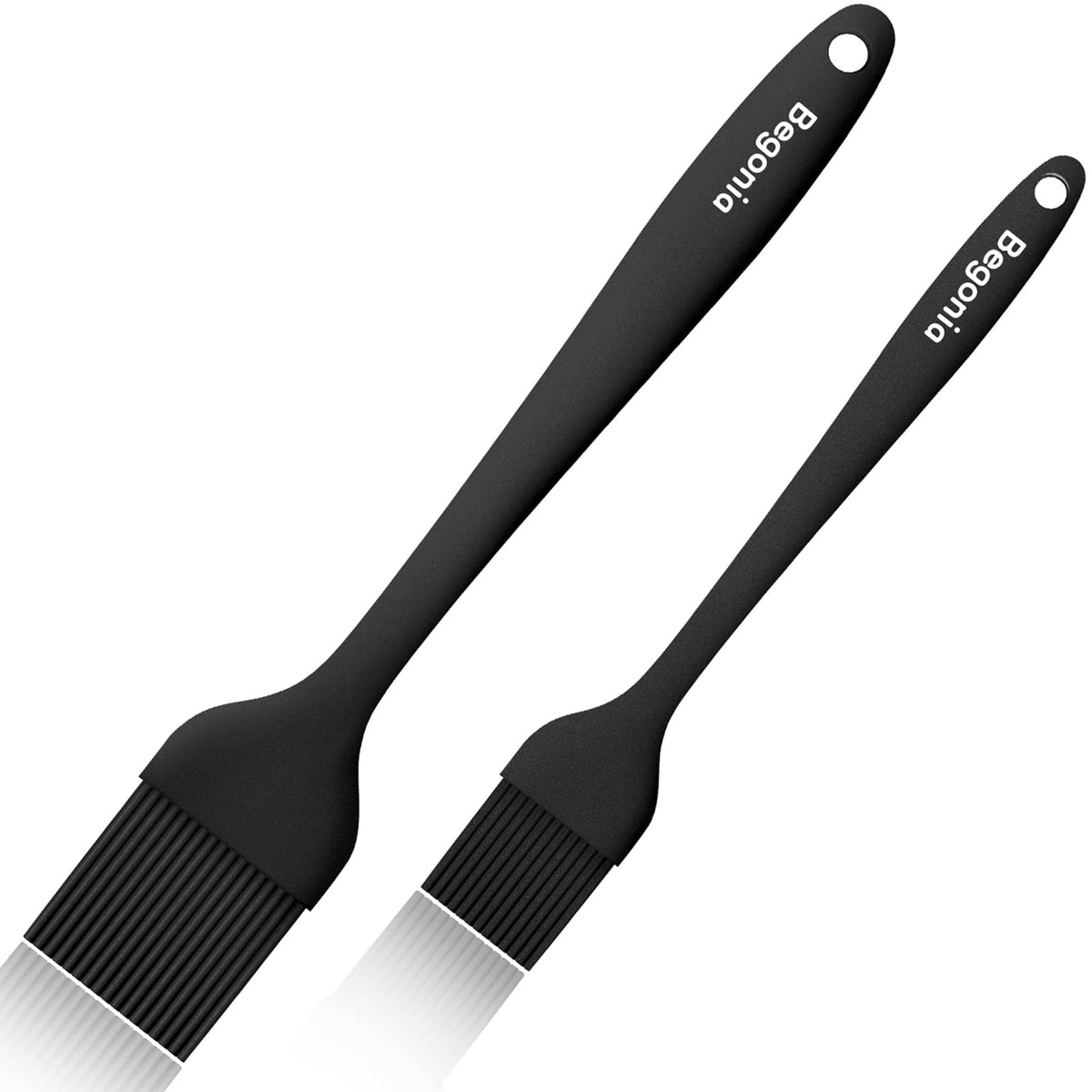 Begonia Silicone Basting Pastry Brush,2pcs 10+8 inch BBQ Sauce Brush,Red