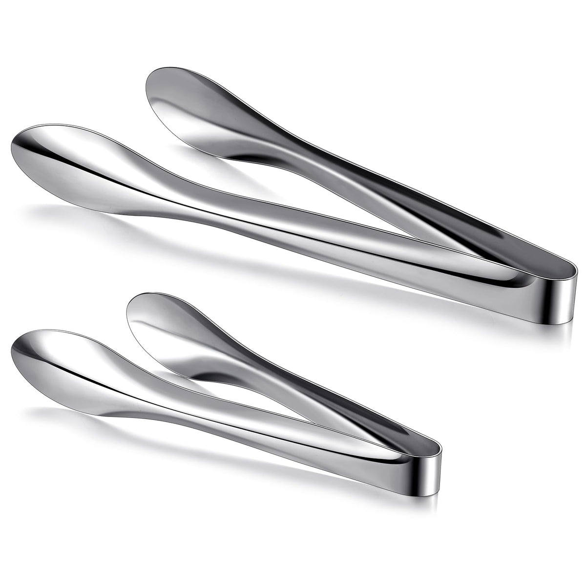 3 Pack Silver Polished Serving Tongs 9 Inch,12 Inch, 6 Inch