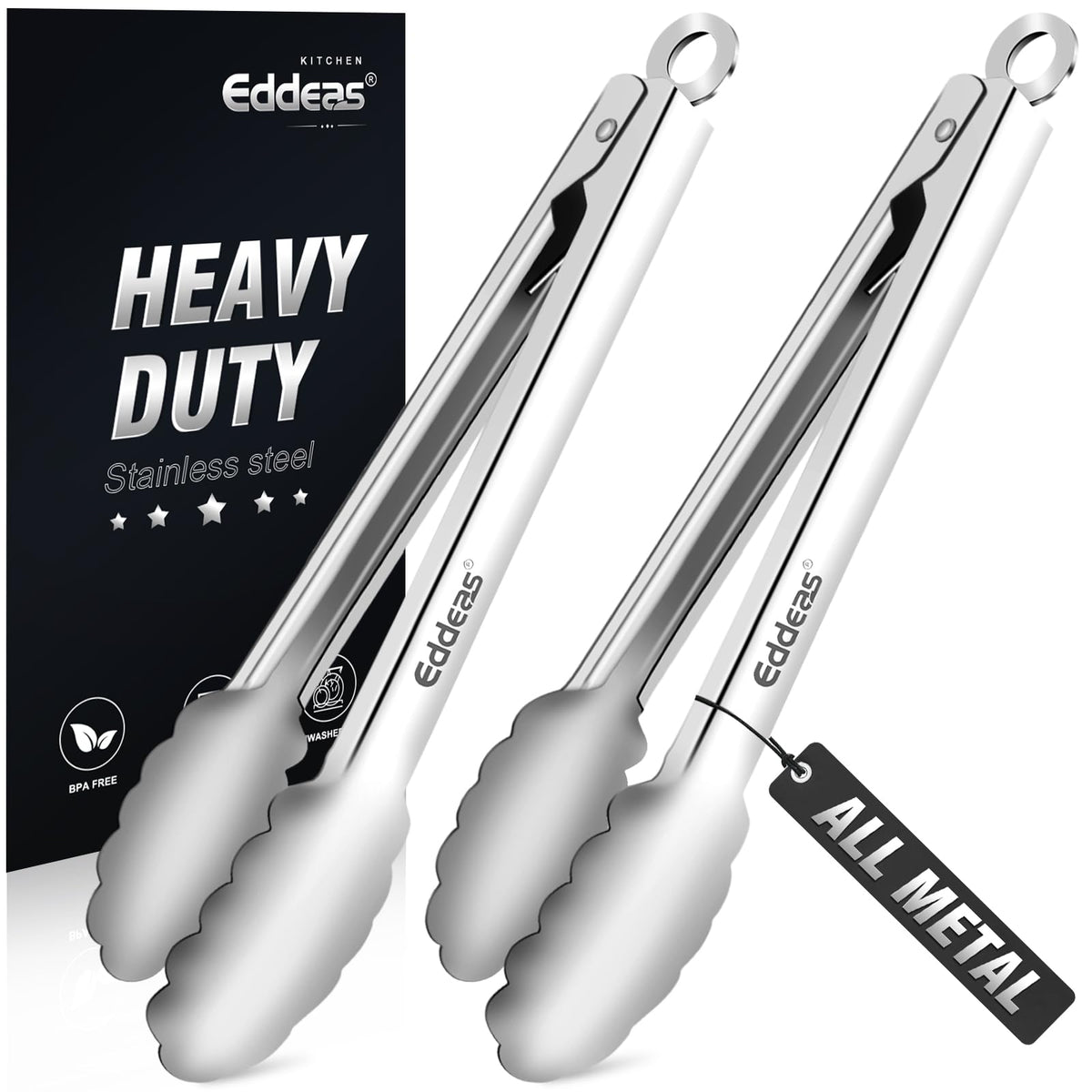 Tongs For Cooking Up to 600 °F Metal Kitchen Tongs 3PCS 7,9,12 Inch