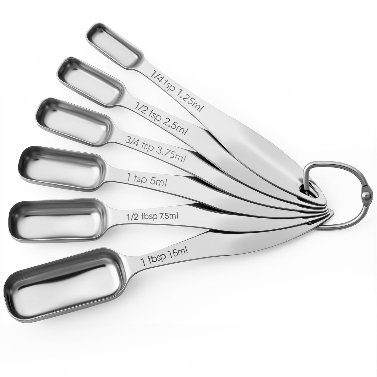 FANGSUN Stainless Steel Measuring Spoons Set of 10, Narrow Design