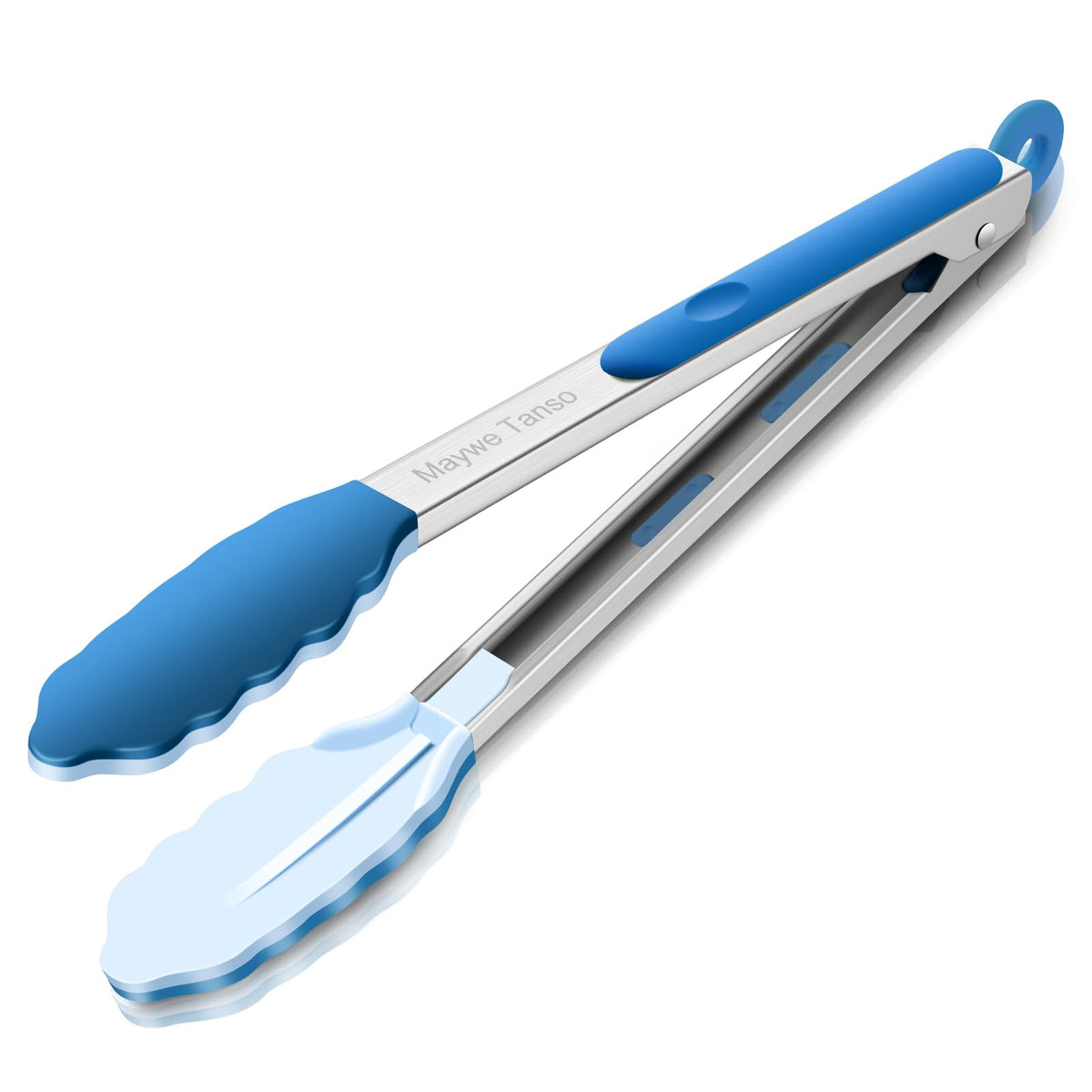 12-Inch Kitchen Tongs for Cooking with Silicone Tip,Black