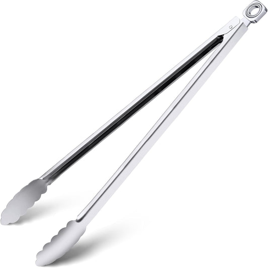 17" Extra Long Metal Tongs,Grilling Tongs,Stainless Steel Tongs for Cooking
