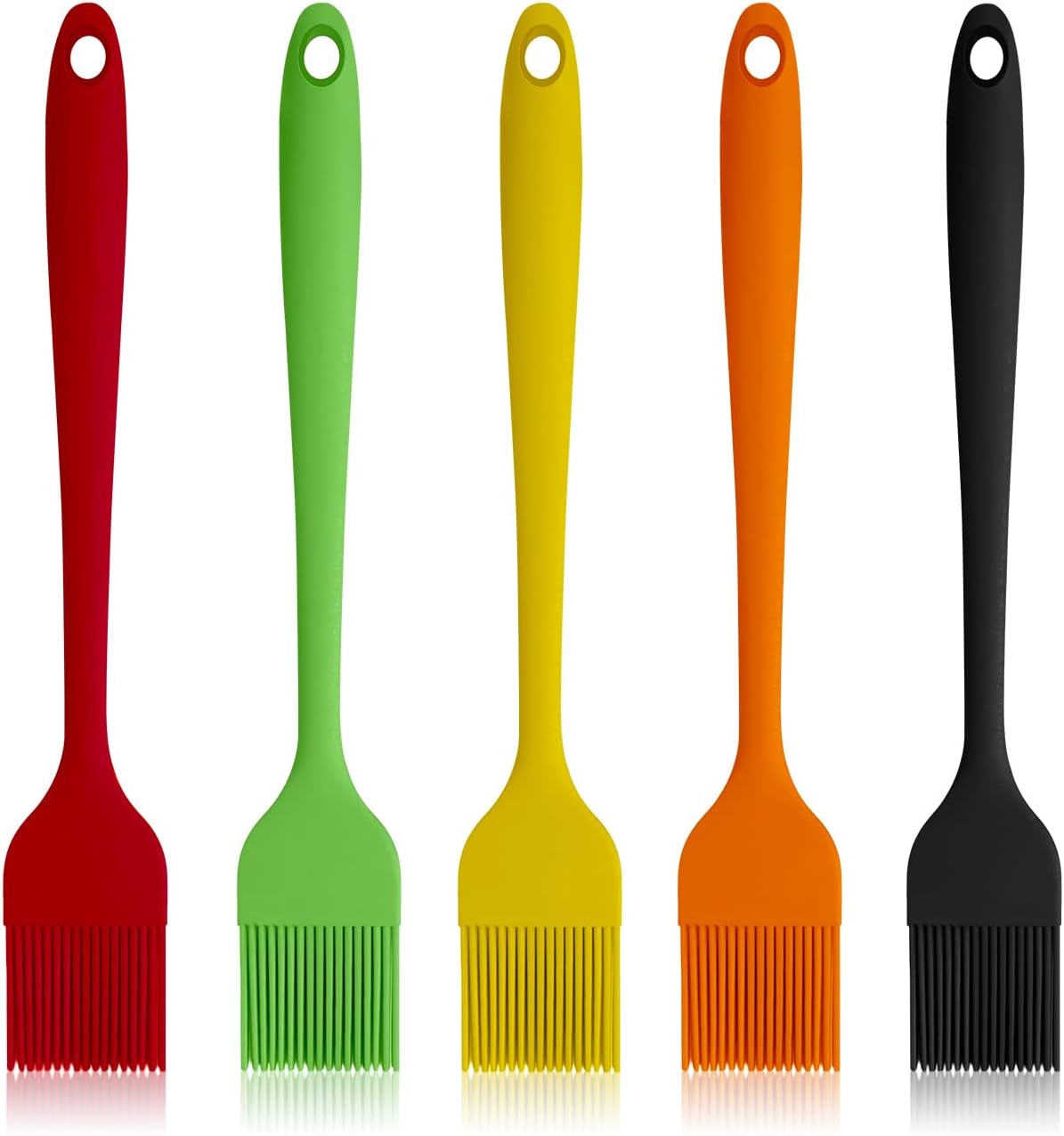 Craebuer Silicone Basting Pastry Brushes, 5 Pack Heat Resistant Cooking Brush for Oil Butter Sauce, Food Brush for BBQ Grill Barbeque Kitchen Baking Cooking