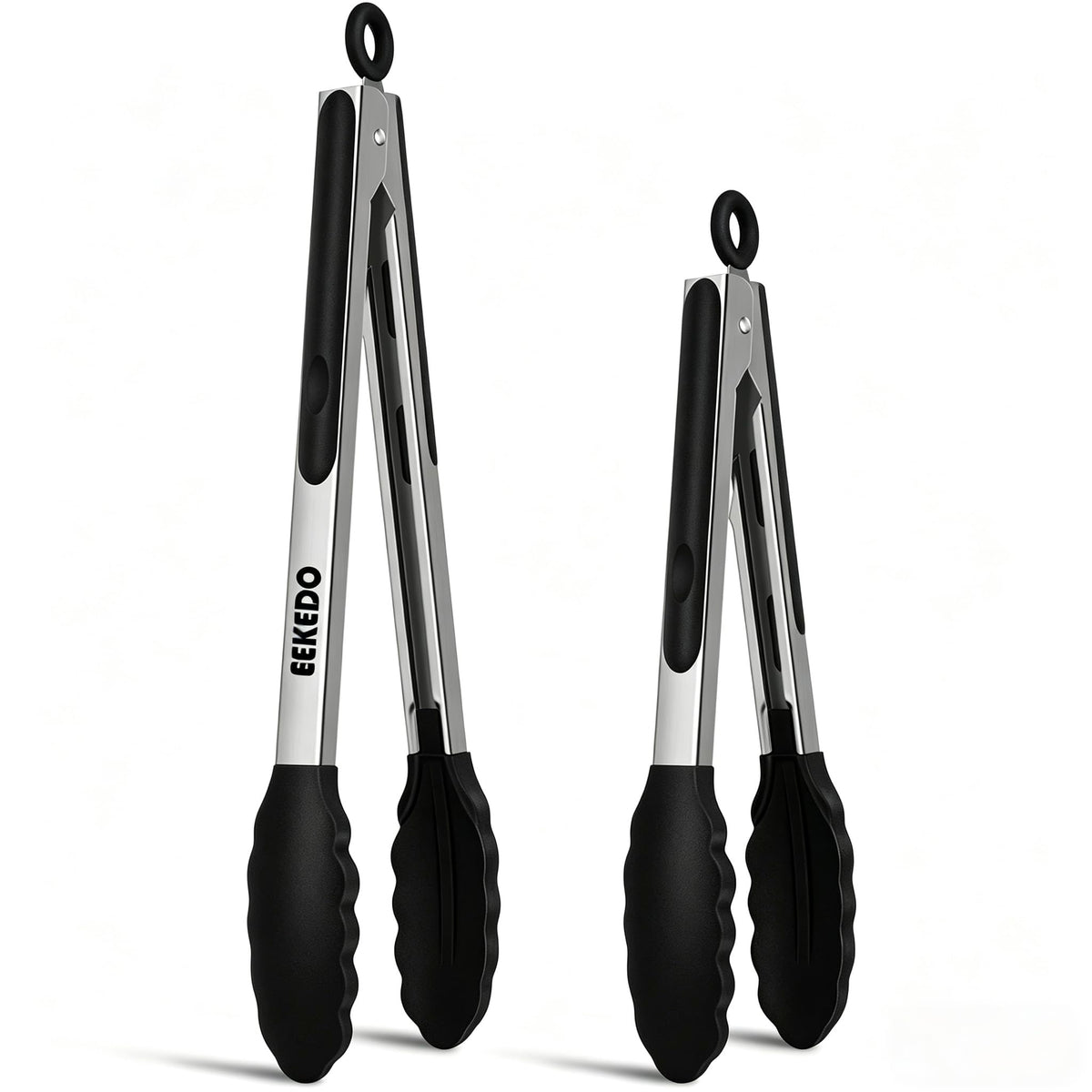 Tongs for Cooking, Stainless Steel Kitchen Tongs with Silicone Tips