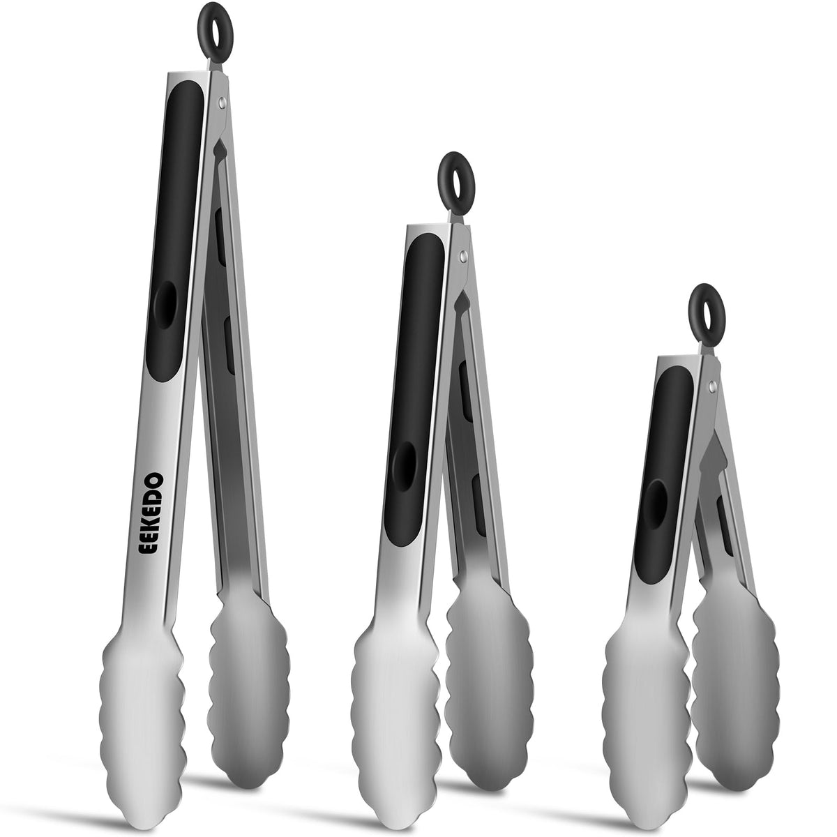Stainless Steel Cooking Tongs, Heat Resistant Metal Tongs 9" and 12"