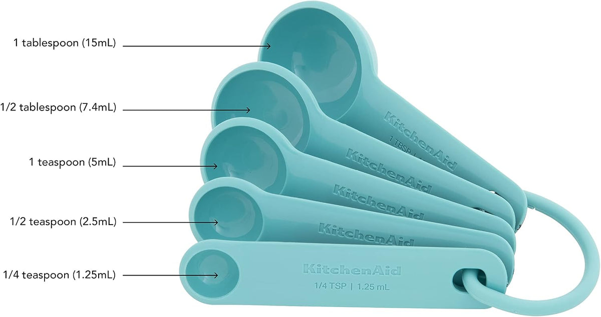 KitchenAid Measuring Spoons, Set Of 5, Aqua Sky