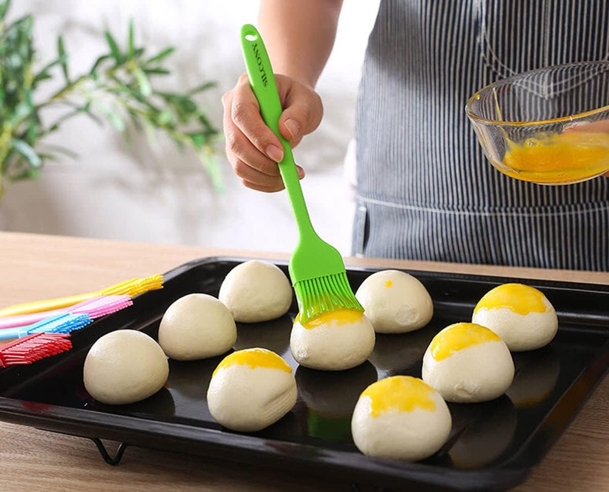 8.4" Silicone Basting Pastry Brush - Perfect for Oil Butter Spread, Marinades, Baste, BBQ, Grill, Cooking - BPA Free, Food Grade Material, Dishwasher Safe (3, 8.4 Inches)