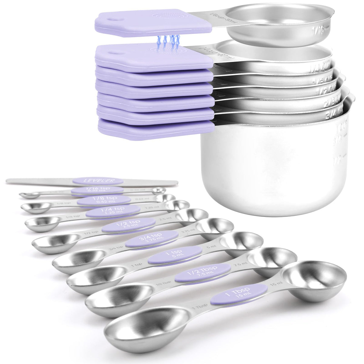 Magnetic Measuring Cups and Spoons Set-Heavy Duty 304 Stainless Steel
