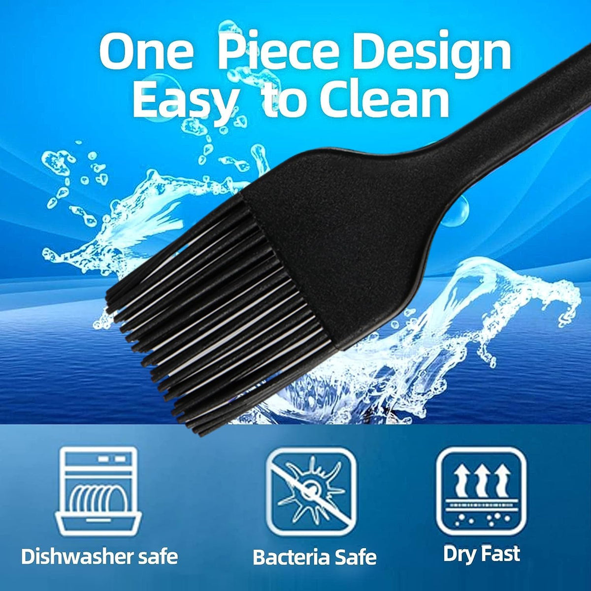 3 Pcs Silicone Basting Pastry Brush Heat Resistant Cooking Brush Food Brush Silicone Brush Cooking Oil Brush Spread Oil Butter Sauce for BBQ Grill Baking Kitchen Cooking Dishwasher Safe Multicolor