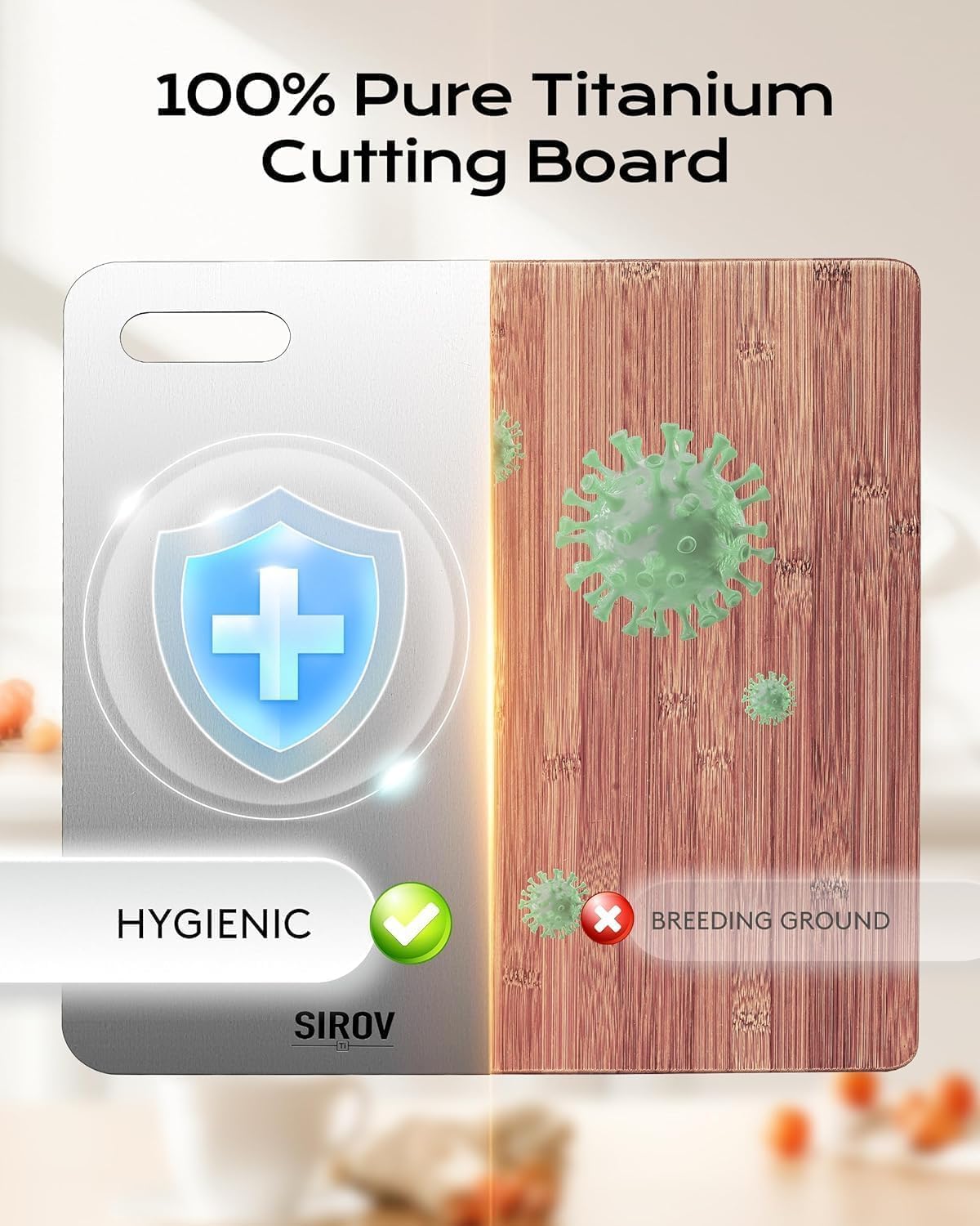 Katori Titanium Cutting Board, 100% Pure Titanium Cutting Boards(12.2L*8W)