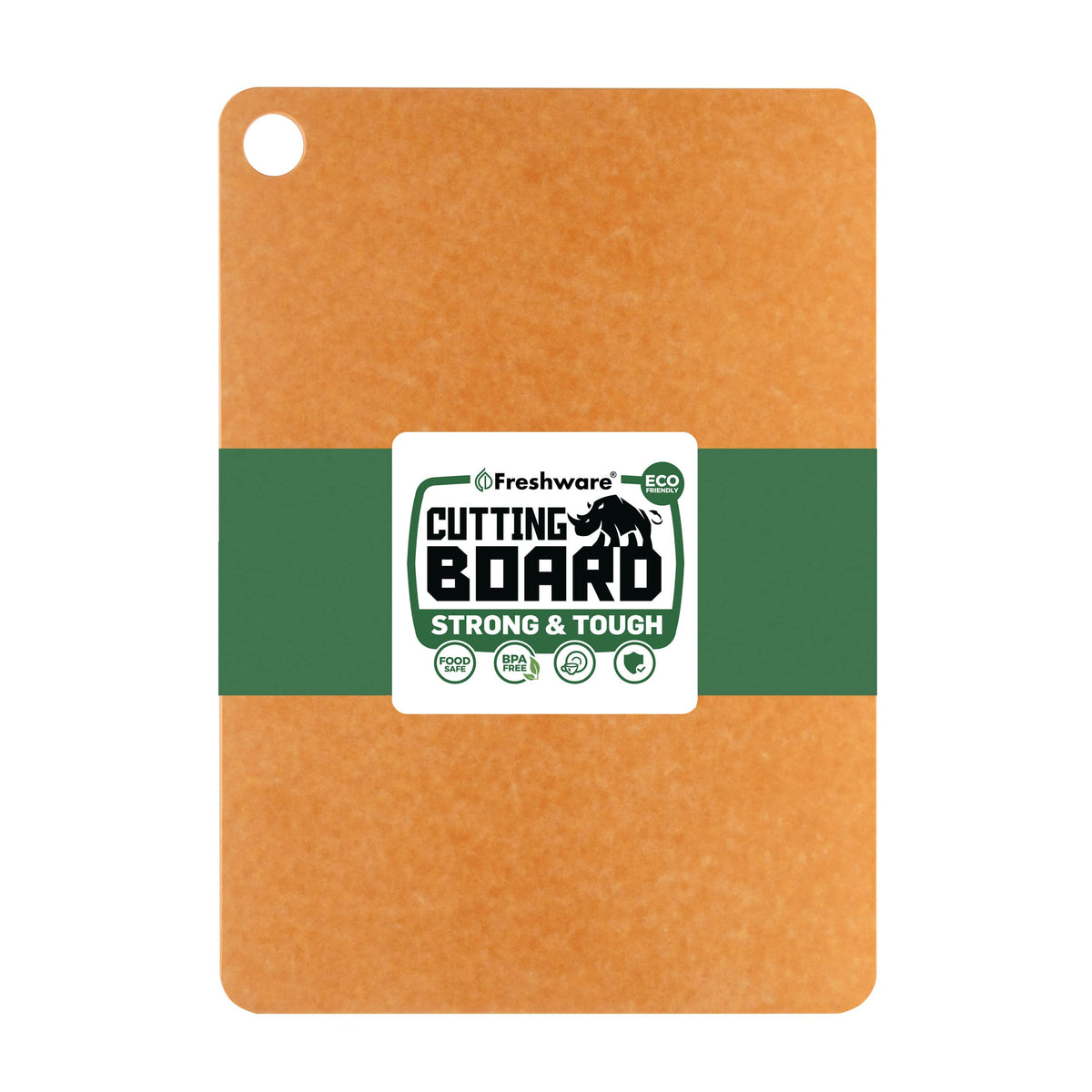 Freshware Wood Cutting Boards for Kitchen, Juice Groove, Non-Slip Silicone Feet, Dishwasher Safe, Medium 12" x 9" and Large, 15" x 11.25", Set of 2, Natural