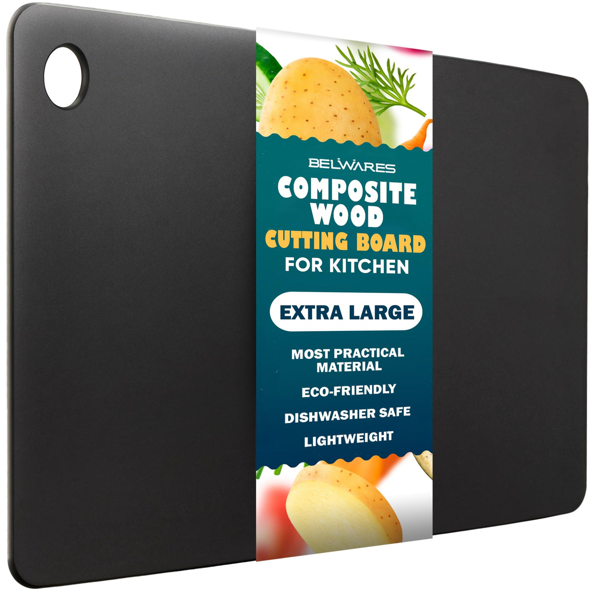 Wooden Cutting Board for Kitchen - Small Composite Wood Cutting Boards Dishwasher - Thin, BPA Free & Eco-Friendly Chopping Board (11.5 x 9 Inch, Natural)
