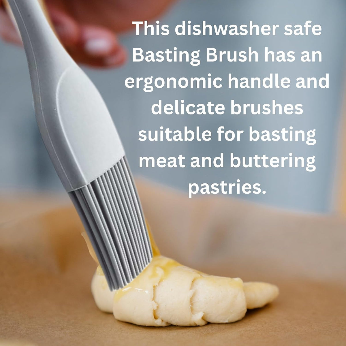 Tablecraft Silicone Basting Brush for Cooking, NSF Certified, Heat Resistant to 400°, Dishwasher Safe, BPA Free, One-Piece Construction, Ideal for Professional Chefs, Restaurants, Commercial Use, 10"