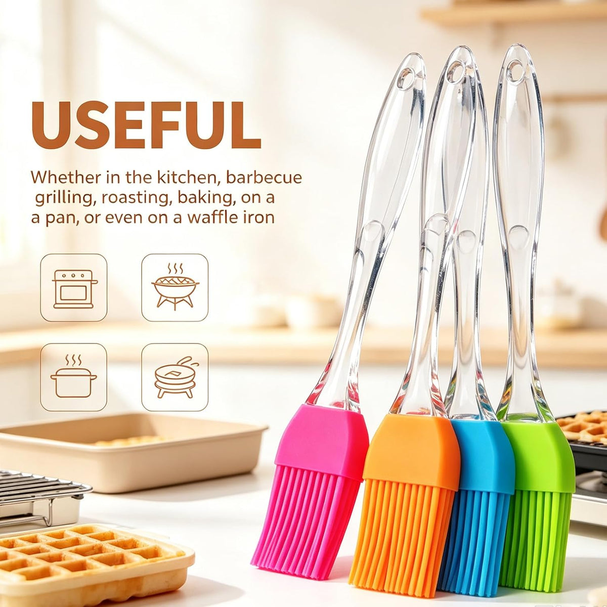 Pastry Brush,4 Packs Basting Brush for Cooking
